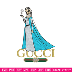 elsa gucci logo embroidery design, elsa gucci logo embroidery, cartoon design, embroidery file, digital download.