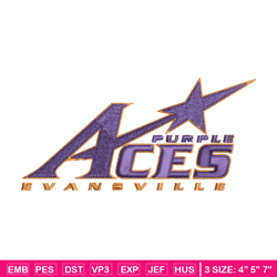 evansville purple aces embroidery design, evansville purple aces embroidery, logo sport embroidery, ncaa embroidery.