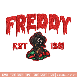 freddy krueger embroidery design, freddy horror embroidery, embroidery file, horror design, digital download.