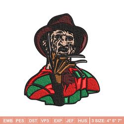 freddy krueger embroidery design, freddy horror embroidery, horror design, embroidery file, digital download.