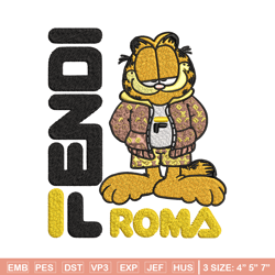 garfield fendi embroidery design, garfield fendi cartoon embroidery, cartoon design, embroidery file, instant download.