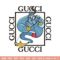 genie gucci embroidery design, genie gucci  embroidery, cartoon design, embroidery file, gucci logo, instant download.