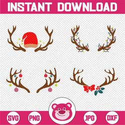 santa hat holly reindeer cuttable design png dxf svg & eps file for silhouette cameo and cricut