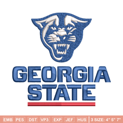 georgia state panthers embroidery design, georgia state panthers embroidery, logo sport embroidery, ncaa embroidery.