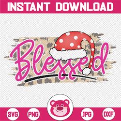 blessed santa hat png sublimation digital download