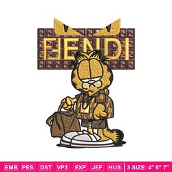 garfield fendi embroidery design, garfield fendi cartoon embroidery, cartoon design, embroidery file, digital download.