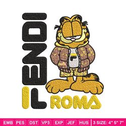 garfield fendi embroidery design, garfield fendi cartoon embroidery, cartoon design, embroidery file, instant download.