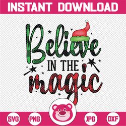 believe in the magic, merry christmas png, christmas png, cowhide, believe, western, digital download,sublimation design