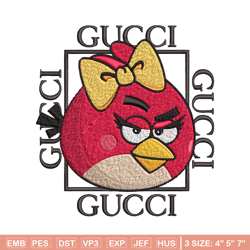 girl bird gucci embroidery design, angry birds embroidery, cartoon design, embroidery file, logo shirt, digital download