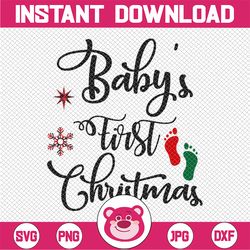 baby's first christmas svg, cutting files cricut, funny cute svg, designs print for t-png quote svg, 1st christmas svg,