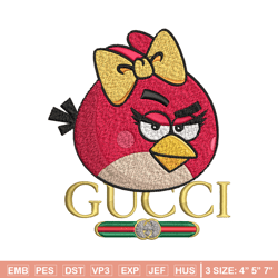 girl bird gucci embroidery design, angry birds embroidery, cartoon design, embroidery file, logo shirt, instant download