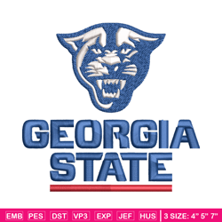 georgia state panthers embroidery design, georgia state panthers embroidery, logo sport embroidery, ncaa embroidery.