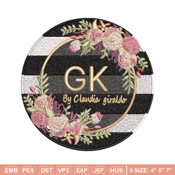 gk logo embroidery design, gk logo embroidery, logo design, embroidery file, logo shirt, digital download.