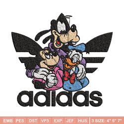 goofy friends embroidery design, adidas embroidery, brand embroidery, embroidery file,logo shirt,digital download