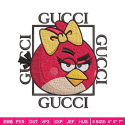 girl bird gucci embroidery design, angry birds embroidery, cartoon design, embroidery file, logo shirt, digital download