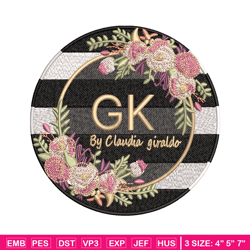 gk logo embroidery design, gk logo embroidery, logo design, embroidery file, logo shirt, digital download.