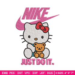 hello kitty nike embroidery design, hello kitty embroidery, nike design, embroidery file, cartoon logo. instant download