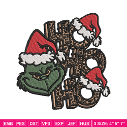 ho ho ho the grinch embroidery design, grinch embroidery, logo design, embroidery file, logo shirt, instant download.