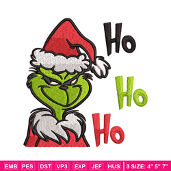 ho ho ho the grinch embroidery design, grinch embroidery, logo design, embroidery file, logo shirt, instant download