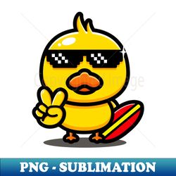 Cool Duck With Surfboard Summer Surfing Vacation - Special Edition Sublimation PNG File - Unleash Your Inner Rebellion