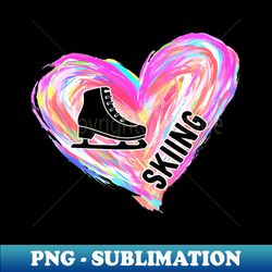 skating watercolor heart brush - high-resolution png sublimation file - enhance your apparel with stunning detail