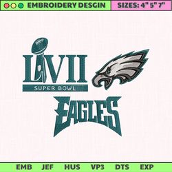 nfl super bowl lvii philadelphia eagles embroidery design, nfl football logo embroidery design, famous football team embroidery design, football embroidery design, pes, dst, jef, files