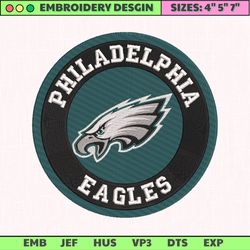 nfl philadelphia eagles embroidery design, nfl football logo embroidery design, famous football team embroidery design, football embroidery design, pes, dst, jef, files