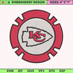 nfl kansas city chiefs logo embroidery design, nfl football logo embroidery design, famous football team embroidery design, football embroidery design, pes, dst, jef, files