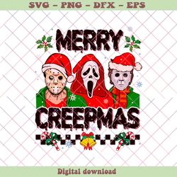 Horror Characters Merry Creepmas SVG Digital Cricut File
