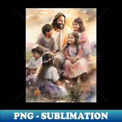 jesus playing with children - premium png sublimation file - revolutionize your designs