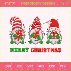 2023 christmas season embroidery machine design, xmas gnome embroidery file, merry xmas embroidery machine design