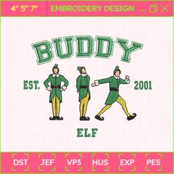 buddy elf est 2001 embroidery machine design, merry xmas 2023 embroidery design, christmas story embroidery design