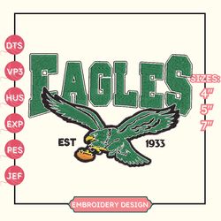 nfl philadelphia eagles girls embroidery design, nfl football logo embroidery design, famous football team embroidery design, football embroidery design, pes, dst, jef, files