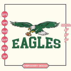 nfl philadelphia eagles embroidery design, nfl football logo embroidery design, famous football team embroidery design, football embroidery design, pes, dst, jef, files