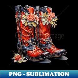 watercolor western christmas boots - decorative sublimation png file - stunning sublimation graphics