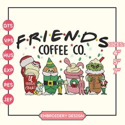 christmas embroidery designs,  friend coffee embroidery designs, christmas movies character embroidery, merry xmas embroidery files