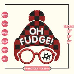 oh fudge embroidery machine design, christmas, a christmas story embroidery design, merry xmas embroidery design