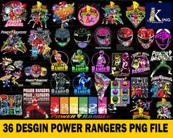 power rangers png bundle , 36 desgin power rangers , printable digital graphics