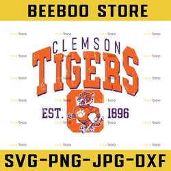 vintage 90's clemson tigerssvg, clemson vintage style university of clemson  png svg dxf ncaa svg, ncaa sport svg