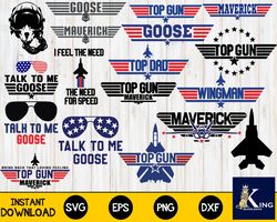 top gun svg bundle, talk to me goose, maverick svg,top dad svg