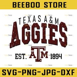 vintage 90's texas a\m aggies svg, texas a\m svg, vintage style university of texas a&m png svg dxf ncaa svg, ncaa sport