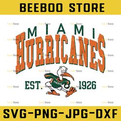 vintage 90's miami hurricanes svg, miami svg, vintage style university of miami png svg dxf ncaa svg, ncaa sport svg