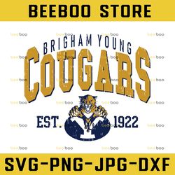 vintage 90's brigham young cougars svg, brigham svg, vintage style university of brigham png svg dxf ncaa svg, ncaa