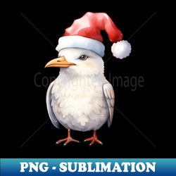 american herring gull in santa hat - vintage sublimation png download - capture imagination with every detail