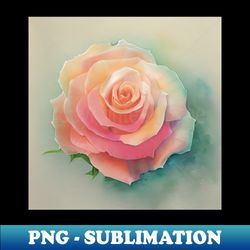 pink peach rose with turquoise background - instant sublimation digital download - fashionable and fearless