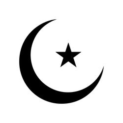 islam crescent moon and star svg. vector cut file for cricut, silhouette, pdf png eps dxf, decal, sticker, vinyl