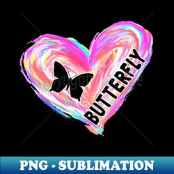 butterfly watercolor heart brush - instant sublimation digital download - revolutionize your designs