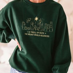 a thrill of hope sweatshirt, bible verse crewneck, religious christmas hoodie, nativity shirt, jesus is the reason, gift