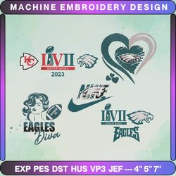 5+ eagles football logo embroidery bundle, famous football team embroidery bundle, football embroidery bundle, nfl embroidery