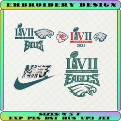 8+ eagles football logo embroidery bundle, famous football team embroidery bundle, football embroidery bundle, nfl embroidery